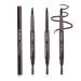 3 Pcs Waterproof Eyebrow Pencil Longwearing Eyebrow Pen Makeup with Brush Smudge Proof Brow Pen Eye Brow Pencils for Women Daily Eye Makeup (Dark Coffee) Dark Brown