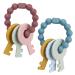 2 pieces for babies bite ring keys babies bite ring made of silicone bpa-free stimulating and massaging wound gums from 3 months