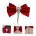 DOITOOL Bowknot Hair Clip Tassel Hair Clip Big Hair Clips Ribbon Bows Rhinestone Barrettes for Women Bowknot Headdress Silky Hair Clip Hair Clip for Girls Rhinestones Miss Red