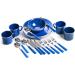 STANSPORT Deluxe 24-Piece Enamel Tableware Set - Blue Plates, Bowls, Mugs & Utensils - Buy Online on GoSupps.com