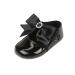 EARLY DAYS Baypods Baby Girls Shoes Soft Soled Pre Walker Shoes Diamante Bow Soft Faux Leather Baby Shoes Made in England 0 UK Child Black Patent