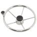 Yaegarden 5 Spoke Boat Steering Wheel, Stainless Steel Marine Wheel with Big Size Knob & Black Cap-7300S2 11''