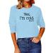 Blue Casual Printing Blouse Women's Sweatshirt | XX-Large - Buy Online on GoSupps.com