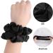 WLLHYF 2 Pieces Scrunchy Hair Ties Hair Scrunchies Strong Elastic Thick Black Headbands No Damage Ponytail Holder Fashion Beautiful Hair Accessories for Girls Women Teens and Thick Hair (Black) - Buy Online on GoSupps.com