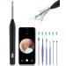 TopWigy Ear Wax Removal Tool Ear Cleaner with Camera 1440P Endoscope with 6 LED Lights Ear Cleaning Kit with 6 Spoons Waterproof 5MP HD Ear Camera Otoscope Compatible with iOS & Android Black