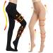 Yisemeya 2 couple of medical long compression stockings for women 20 30 mmHg women's support stockings visual lights toes women's compression tights great support for varicose veins edema XL