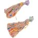 Feyley Star Shape Earrings | Pink Green Wool Thread Quasten Ohrrings | Colorful Ear Drops for Women - Buy Online on GoSupps.com