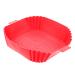 CIYODO Air Fryer Pan Silicone Pans for Baking Wax Paper Non Stick Silicone Mat for Air Fryer Washable Bread Red 24X19.5X5CM