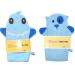 2Pcs Blue Baby Wash Mitt - Cute Animal Designs Kids Washcloths Glove Child Bath Mitt for Cleanse The Skin