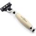 Edwin Jagger R357AMZ Classic MACH 3 Razor - Nickel-Plated Manual Shaving for Men & Women - Ivory Imitation Plastic Handle - Buy Online on GoSupps.com
