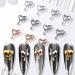 20pcs 3D Alloy Heart Nail Charms - Droplets Lava Heart Shape Art Charms for Nails - Punk Chrome Charms - Irregular Molten Love Metal Jewelry & Accessories - Buy Online on GoSupps.com