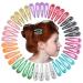 QtGirl Snap Hair Clips 40pcs 2 No Slip Glitter Hair Clip Metal Hair Barrettes for Baby Girls Toddlers