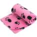 Pink Puppy Blanket Paw Prints Pet Cushion | Small Dog Cat Bed Warm Sleep Mat - Buy Online on GoSupps.com