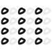 Faruta 12 pair of heart -shaped silicone glasses iron handles comfort anti -slip glasses ear hook sleeves for sunglasses reading glasses sports glasses (color: black white)