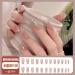 24Pcs/Set Press On Nails Medium Length Aurora Diamond Chain Glitter Powder False Nails Acrylic Fake Nails Full Cover Nails Tips Artificial Finger Manicure Press on nails for Women and Girls - Buy Online on GoSupps.com