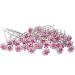 WOIWO 20 PCS Crystal Hair Pins Rose U-sharped Design Metal Hair Pins Fit for Women and Girls Hair Jewelry Accessories  Pink