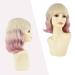 Parxitn Short Bob Wig with Ponytail - Natural Ombre Valentine Rosa Synthetic Hair | Colorful Curly Wigs for Daily Party Halloween & Cosplay - Buy Online on GoSupps.com