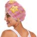 Kawaii Soft Yellow Star Hair Towels 2 Pack | Super Absorbent Quick Dry Turbans for Women & Girls - Buy Online on GoSupps.com