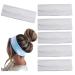 Headbands for Women Men Non Slip Stretchy Sweat Cotton Headband Hairwarp Sports Yoga Running Workout Hair Accessories White