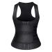 HOPLYNN Neoprene Sauna Sweat Waist Trainer Corset Trimmer Vest for Women Tummy Control, Waist Cincher Body Shaper Black Double Belt Large
