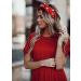 Knotted Headbands with White Pearl Rhinestone Fashion Elegant Ladies Wide Top Knot Hair Bands Rhinestone Hairband Wide Headband Hair Hoop for Woman Girl (Red) - Buy Online on GoSupps.com