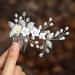 Flower Bride Wedding Hair Comb with Pearl - Leaf Hair Accessories for Women/Girls (A-silver) - Buy Online on GoSupps.com