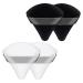 QLines Powder Puff 4 Pcs - Triangle Powder Puffs - Soft & Resuable Foundation Makeup Sponge with Silky Ribbon - Perfect for Pressed and Loose Powder Dry & Wet Makeup Black & White 4Pcs
