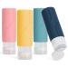 Alyvisun 4 Pack Silicone Travel Bottles for Toiletries Refillable & Leak-proof Travel Containers 100ml Small Size Squeezy Bottles for Shampoo Lotion Cosmetic