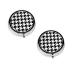 Houndstooth Black Printed Mini Round Pill Box Pill Box 3 Compartment Medicine Pill Case Pill Organizer Travel Pillbox Portable Pill Box for Pocket Home Office Use