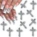 Alloy Cross Nail Charms  Luxury Diamond Cross Charms for Nails Metal Cross Nail Charm 3D Nail Art Charms Nail Gems Nail Jewels For Nail Art Rhinestones Jewelry Nail Accessories Nail Supplies 10pcs/set