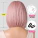 OUFEI Pink Bob Wig With Bangs Short Straight Wig For Women Synthetic Hair Wigs for Daily Party Cosplay Wear Pink(1059-1) - Buy Online on GoSupps.com