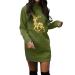 Hanxiulin Women Christmas Rock Sweat Jacket Pulli Dress Hooded Pullover Party Dresses Oversize Langarm Blouse Dresses With Bag Christmas Christmas Cloths Autumn Winter AG XL