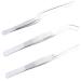 Saizone 3 pieces of kitchen tweezers cooking tweezers cooking tweezers set model building stainless steel tweezers grill tweezers food pliers curved tweezers straight tweezers 16cm/ 6inch tweezers silver 3 set