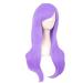 MapofBeauty 28 Inch Light Purple Curly Cosplay Wig with Side Bangs for Women - 70cm - Buy Online on GoSupps.com