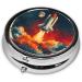 Flying Shuttle Portable Metal Pill Box Round Mini 3-Compartment Travel-Friendly Design for Small Pills - Buy Online on GoSupps.com