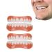 Adjustable denture set with artificial upper and lower teeth that you can eat with tooth veneers for temporary tooth restoration protect your teeth and obtain a 2 pair