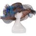 Women's Brown Organza Sun Visor Cap with Flowers - Church Derby Party Hat - Buy Online on GoSupps.com