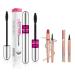 3PCS 4D Silk Fiber Mascara set  2 in 1 Mascara & Eyeliner & Eyebrow Pencil (Brown) set Waterproof Mascara No Clumping  Long-lasting Natural-LookingThickening Effect Brows and Stays on All Day