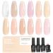 Beetles Gel Nail Polish Transparent Builder Nail Gel 5 in 1 Builder Strengthener Gel Jelly Gel Builder Nail Gel Nude Pink Color Hard Gel Builder Extension Gel for DIY Nail Art Design 4-12 Jelly Builder Base
