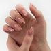 Buy Short Almond Press On Nails | Glossy Gold Leaves Design | Reusable Full Cover Acrylic Fake Nails - 24Pcs - Buy Online on GoSupps.com