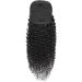 GREEMEO Kinky Curly Drawstring Ponytail Extension Black Remy Human Hair 16 Inches 16 Inch #1B Natural Black - Buy Online on GoSupps.com