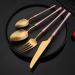 Flatware Sets 2/4/6Set Matte Western Pink Gold Tableware Fork Knife Spoon 18/10 Stainless Steel Dinnerware Cutlery Set Kitchen Flatware Set (Color : Auburn Size : 4Set) - Buy Online on GoSupps.com