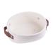 Small Woven Basket for Storage Oval Rope Coil Baskets with Handle Mini Cotton Basket Little Organizer Bins Boho Hamper Nursery Room for Kids Baby Dog Toy Gifts 7.87"x5.51"x4.33", XS White White-1Pack