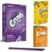 Crush Sugar Free Pinapple Grape & Orange : Low Carb Zero Sugar Drink Mix - 3 boxes of 6 packs - 1 box of Grape Raisin- 1 box of Orange - 1 Box of Pinapple - Ananas - Sugar Free Drink Mix - Keto Drink Mix Zero Guilt! Low Carb Zero Sugar Drink Mix - Comes w