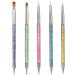 DUXMUZZ Double Ended Nail Art Brushes 5PCS Nail Dotting Tool Nail Art Pens Liner Brush Manicure Point Drill Drawing Painting Tools Set for Nail Art Designs