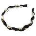 VOCOSTE Rhinestone Faux Pearl Wrap Fabric Headband Faux Faux Pearl Headband Women Hairband Black