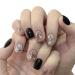 Temperament manicure black star-studded manicure wearing short student nail flash patch sweet and cool detachable whitening finished product.(XS)
