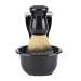 Premium 3-in-1 Shaving Brush and Bowl Set for Men | Badger Hair Brush Shaving Bowl & Holder | Perfect Shaving Kit in Black - Buy Online on GoSupps.com