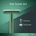Grooming Society Sleek Set: Unisex Double Edge Safety Razor with 10 Blades - Green - Buy Online on GoSupps.com