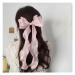 Andelaisi Vintage Silk Bow Hair Clips Long Pink Silk Bow Hair Barrettes Chiffon Hair Clip Barrette Long Bow Hair Clips Headpiece Silky Bow Hair Accessories for Women and Girls Headdress